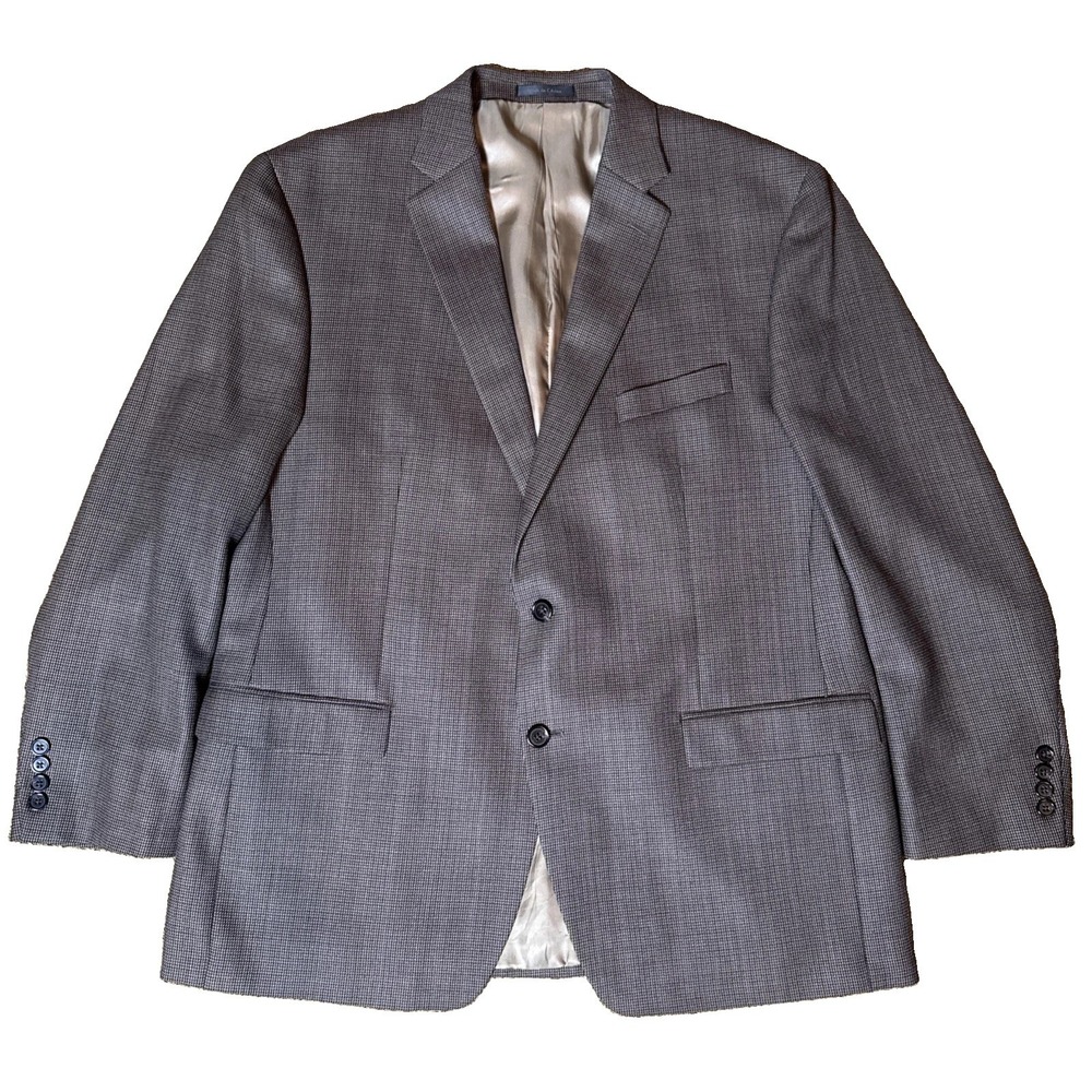 Ralph Lauren Men's 46R Brown Herringbone Lined Wool Blazer Sport Coat 2 Button